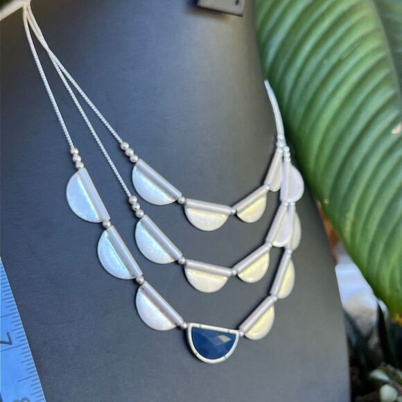 Boho Silver Blue Statement Necklace The Sak Jewelry - Picture 3 of 7